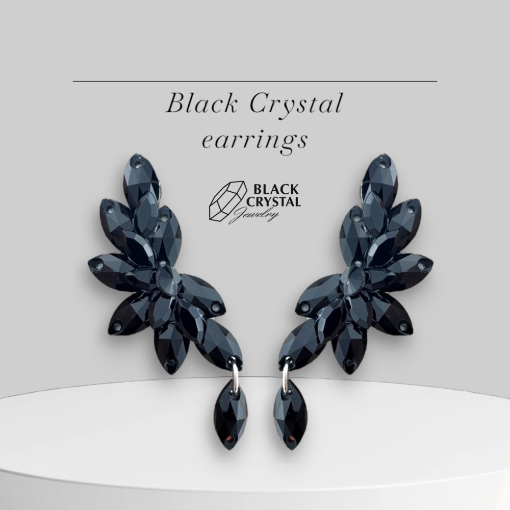 KOLCZYKI BLACK CRYSTAL