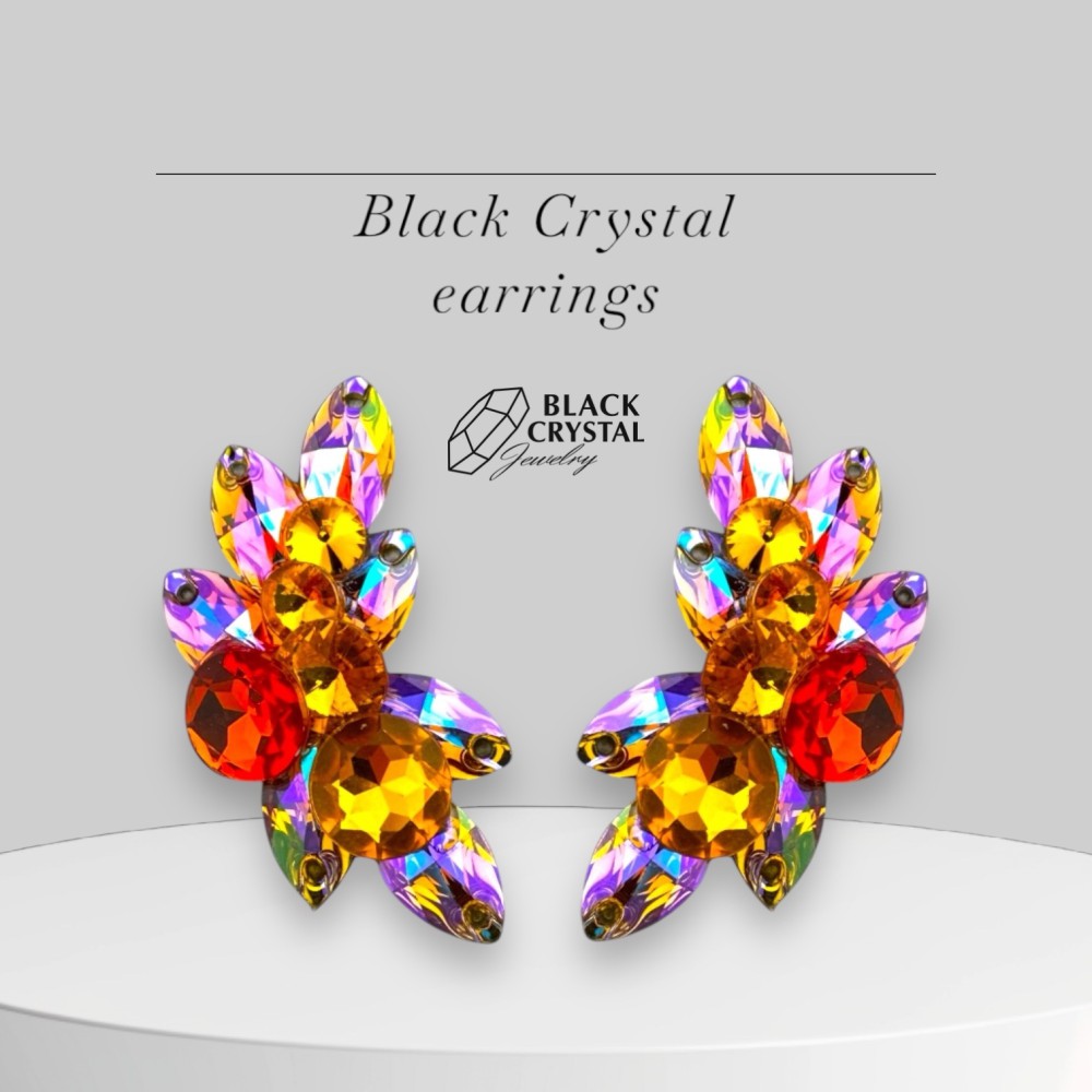 BLACK CRYSTAL EARRINGS