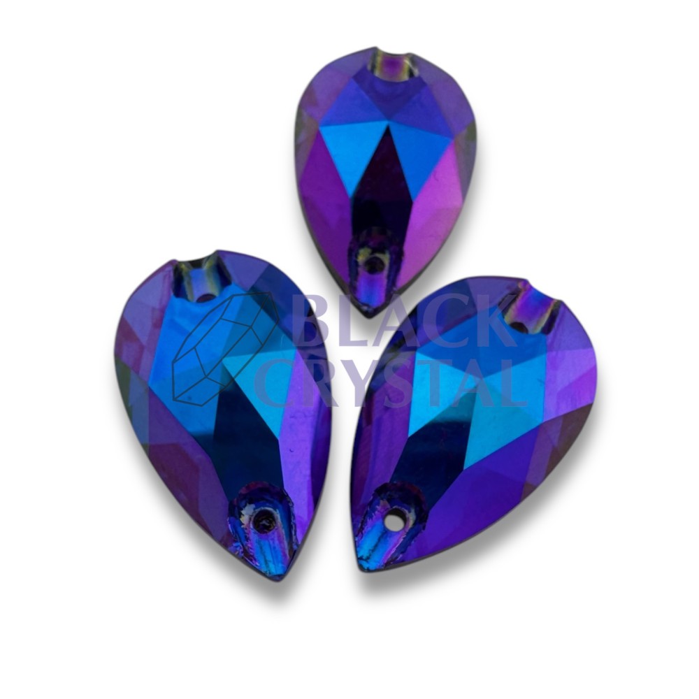 ŁEZKA - 7x12mm - 1szt. Szklane SAPPHIRE SHIMMER / nr. 1625b