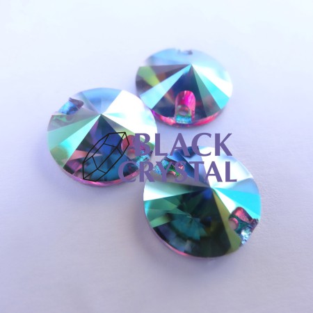 OKRĄGŁE - 12mm - 1szt. Szklane EMERALD AB/ nr.193b