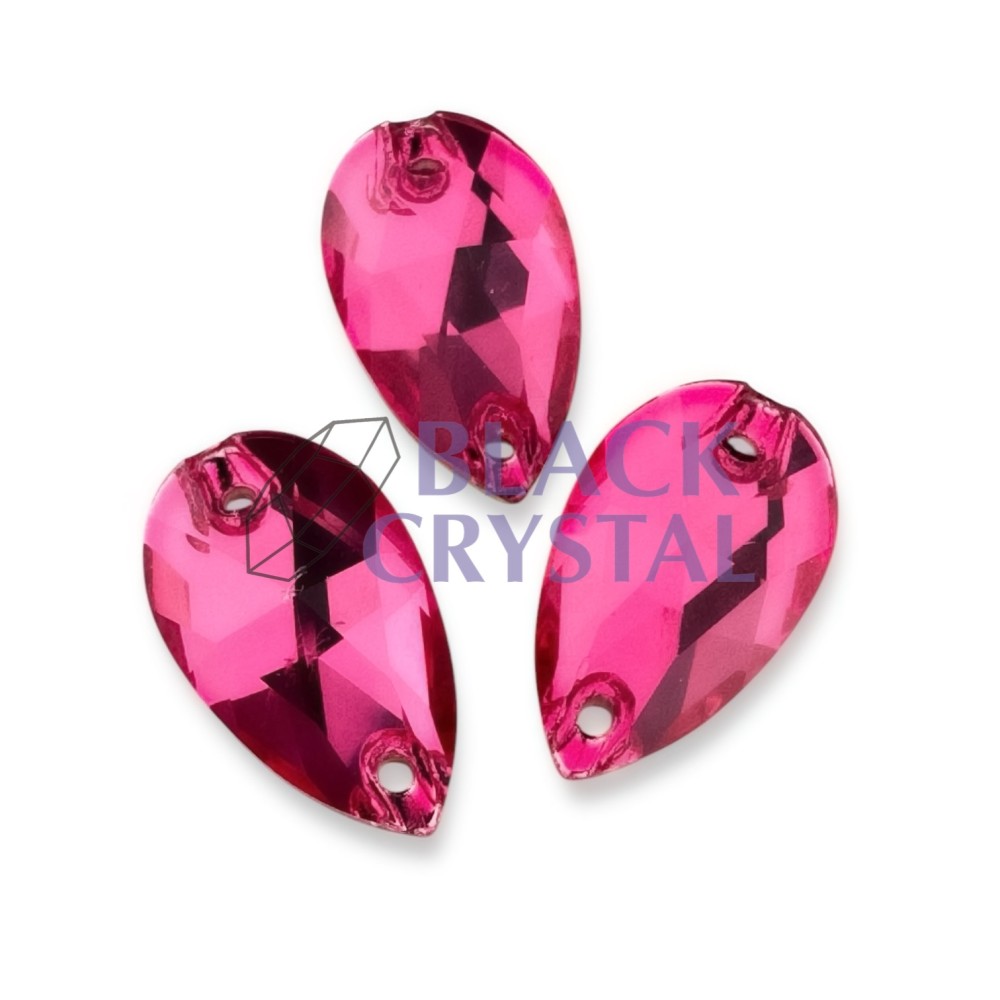 ŁEZKA - 7x12mm - 1szt. Szklane PASSION PINK / nr. 1276b