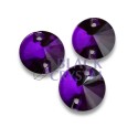 OKRĄGŁY 12mm - 1szt. Szklane DARK PURPLE / nr. 211b