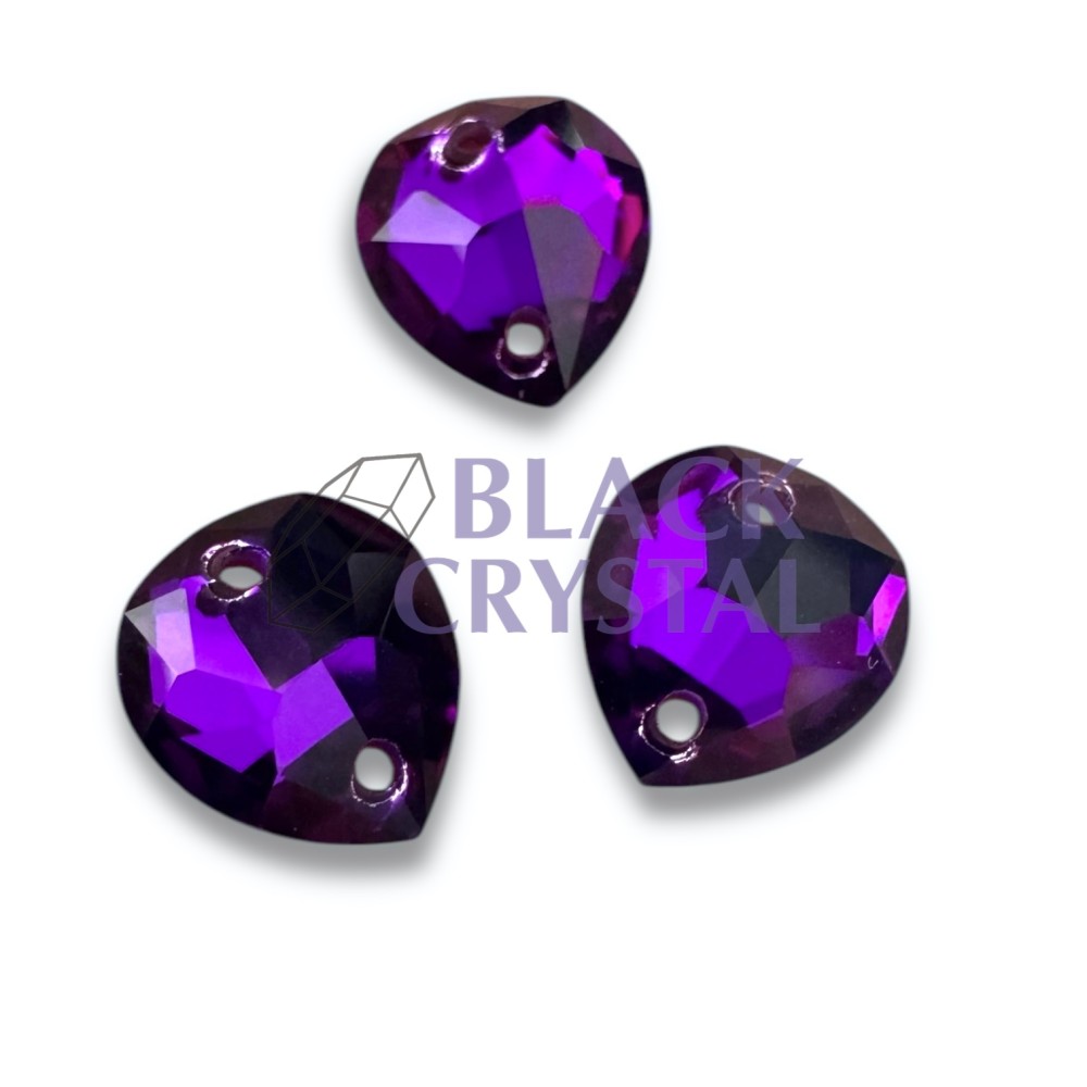 ŁZA STAR - 8x9mm - 1szt. Szklane DARK PURPLE / nr. 1652b