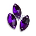 OCZKO - 7x15mm - 1szt. Szklane DARK PURPLE/ nr. 924b