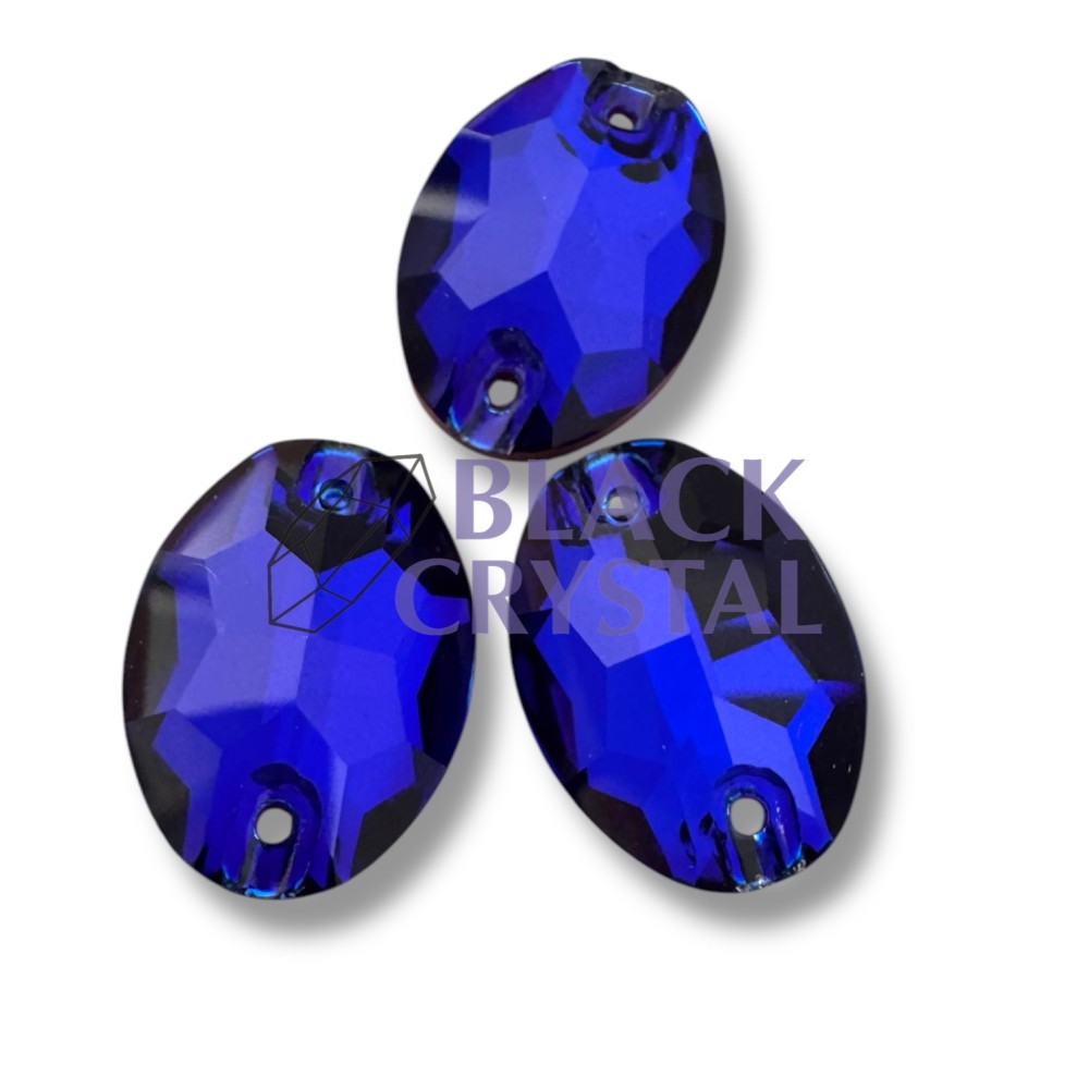 OVAL - 13x18mm - 1szt. Szklane NEW SAPPHIRE / nr. 1845b