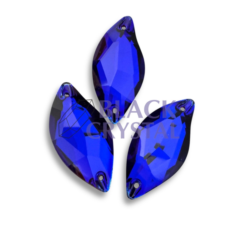 KSZTAŁT LIŚCIA - 9x20mm - 1szt. Szklane NEW SAPPHIRE / nr. 1846b