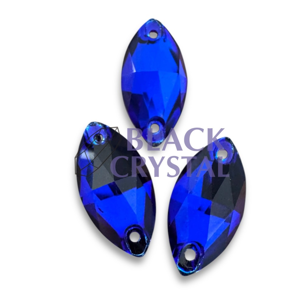 OCZKO - 7x15mm - 1szt. Szklane NEW SAPPHIRE/ nr. 1850b