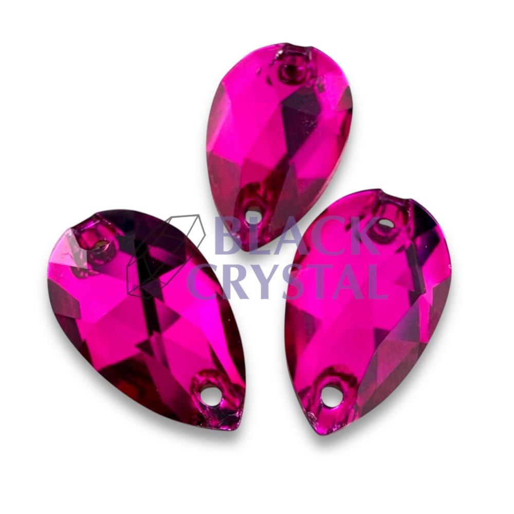ŁEZKA - 13x22mm - 1szt. Szklane HAWAIIAN PINK / nr. 1132b