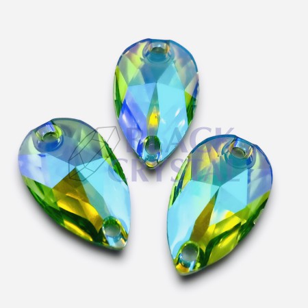 ŁEZKA - 10.5x18mm - 10szt. Żywiczne PERIDOT AB