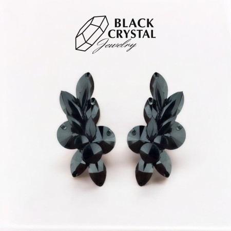 BLACK CRYSTAL EARRINGS