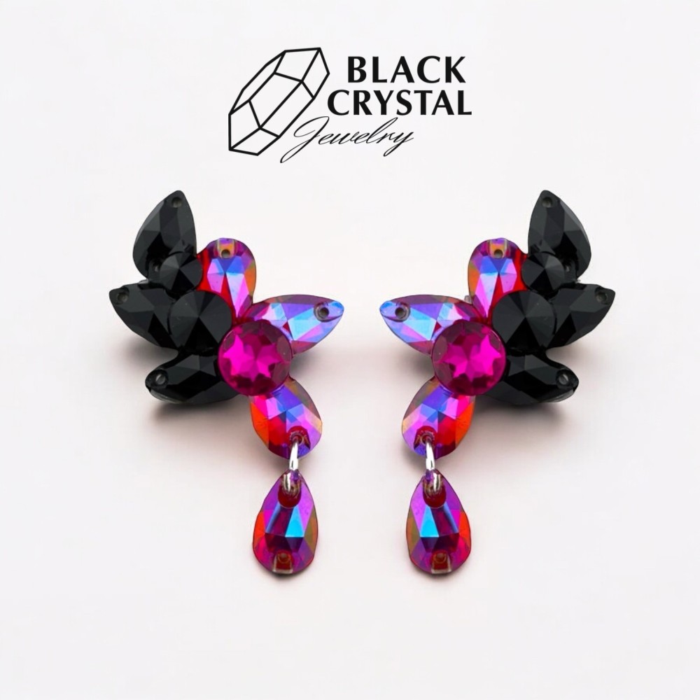KOLCZYKI / KLIPSY -  SIAM SHIMMER/JET BLACK