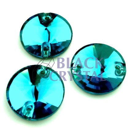 KAMIENIE SZKLANE OKRĄGŁE BLUE ZIRCON, SEW ON CRYSTALS