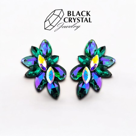 Black crystal earrings
