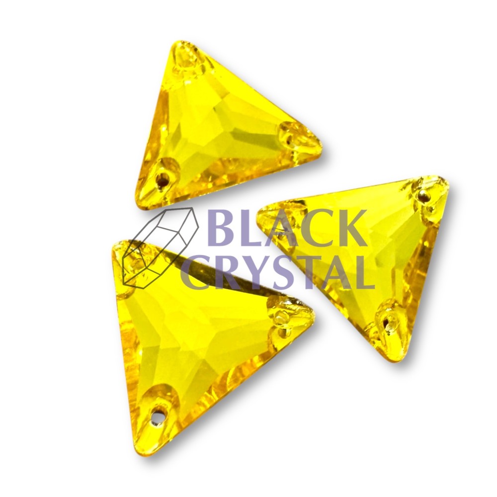 TRÓJKĄT - 16mm - 1szt. Szklane YELLOW CITRINE / nr. 2074b