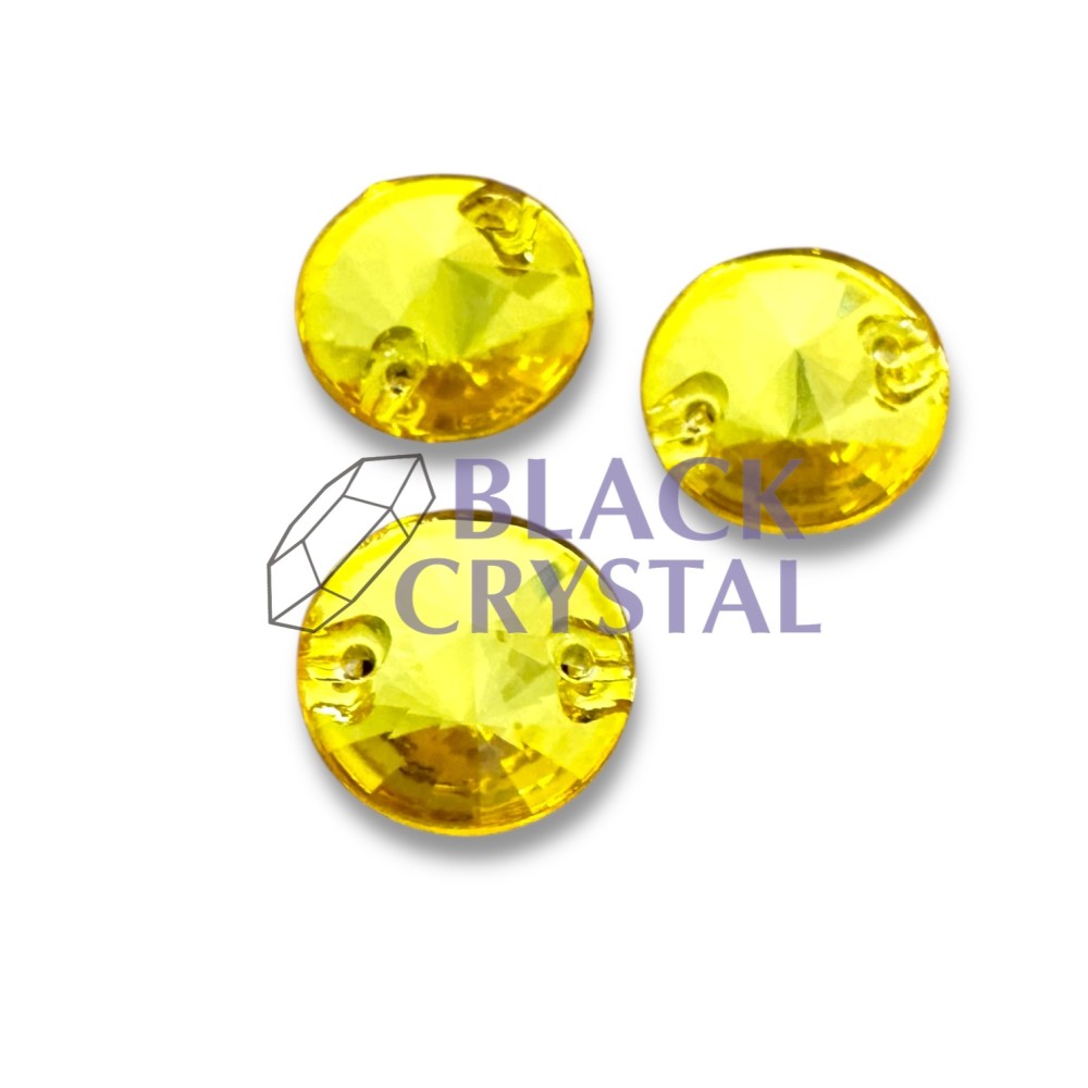 OKRĄGŁY - 14mm - 1szt. Szklane YELLOW CITRINE/ nr. 2057b