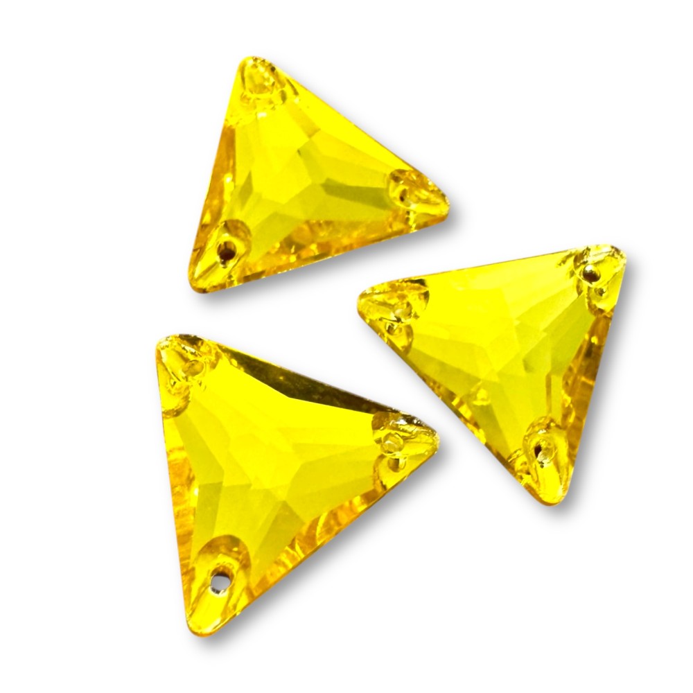 TRÓJKĄT - 12mm - 1szt. Szklane YELLOW CITRINE / nr. 2073b