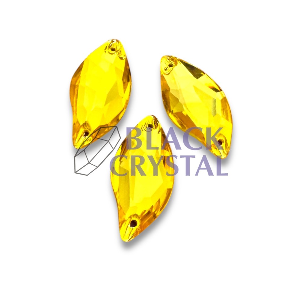 LISTEK - 9x20mm - 1szt Szklane YELLOW CITRINE / nr. 2064b
