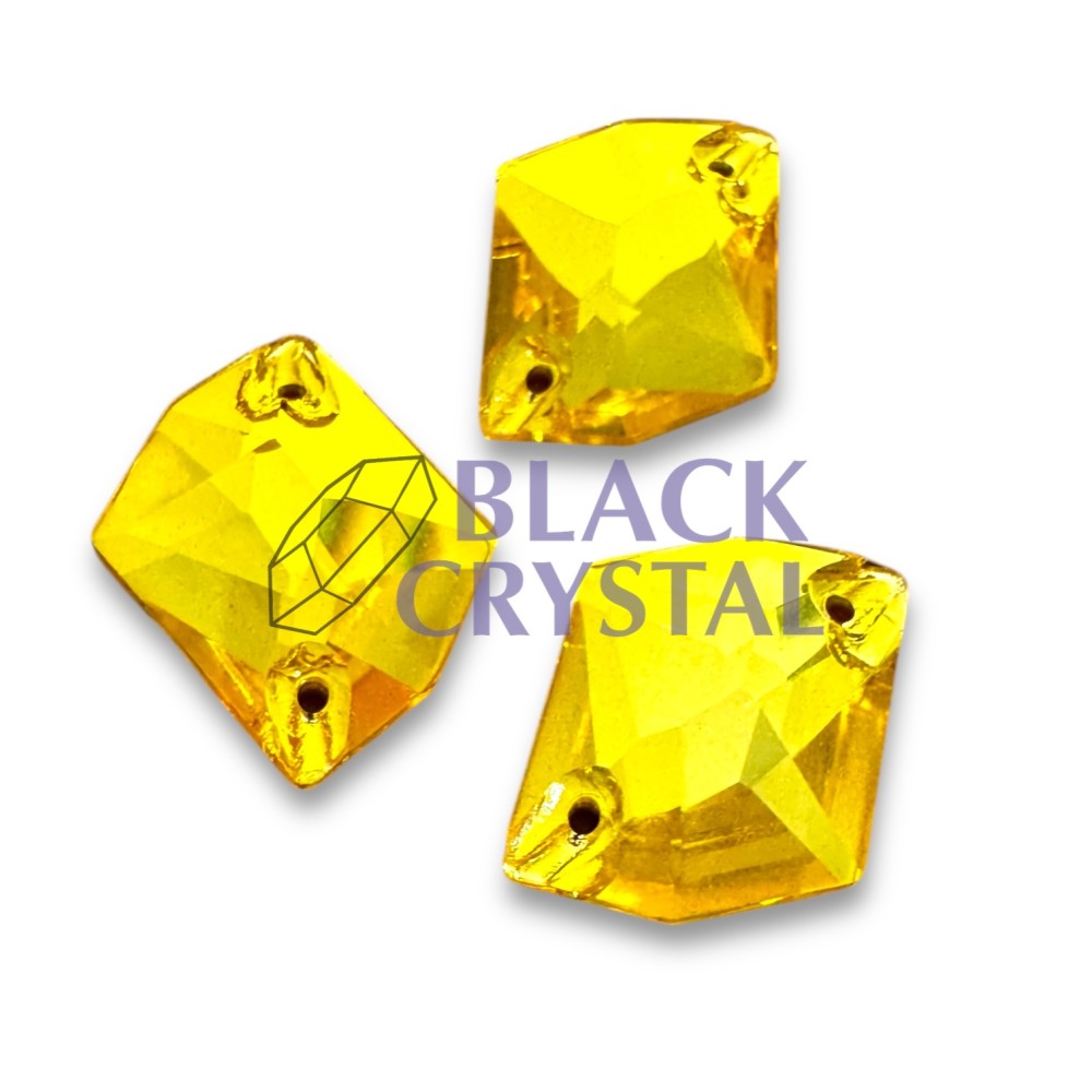 COSMIC - 11x14mm - 1szt. Szklane YELLOW CITRINE / nr.2075b