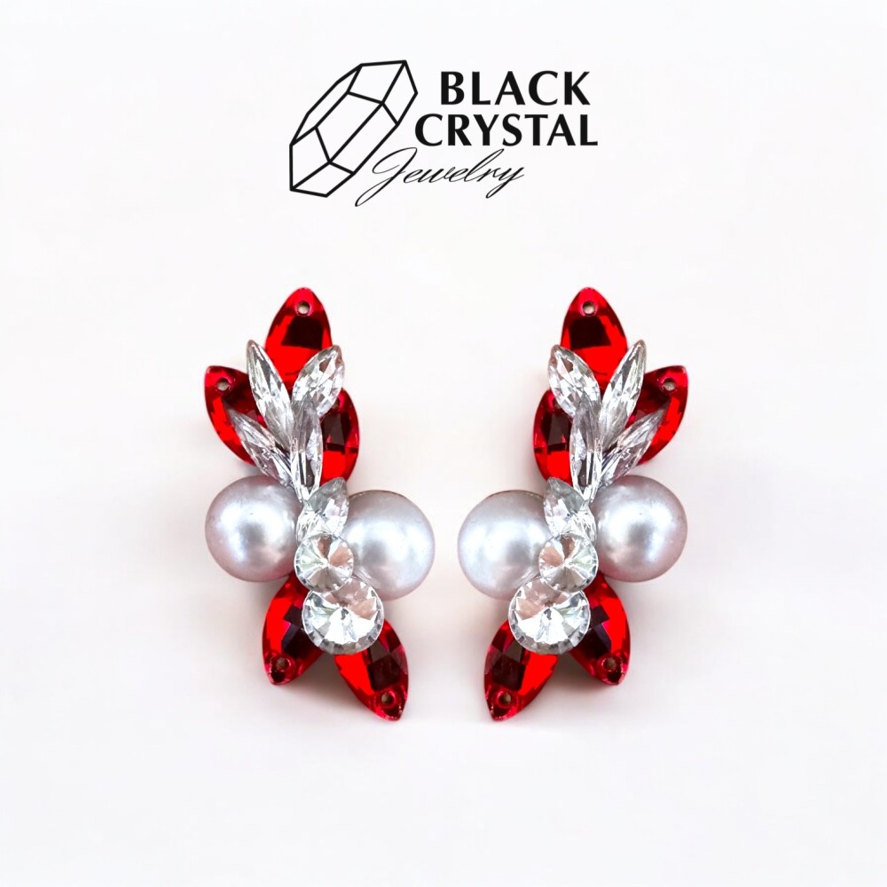 KOLCZYKI / KLIPSY -  SIAM / BIAŁE PERŁY