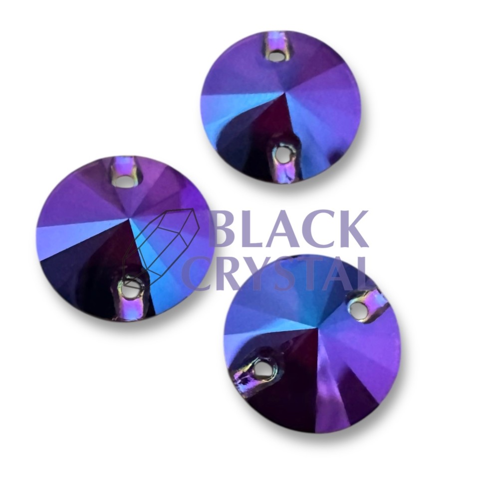 OKRĄGŁY - 12mm - 1szt. Szklane DARK PURPLE SHIMMER / nr. 2098b