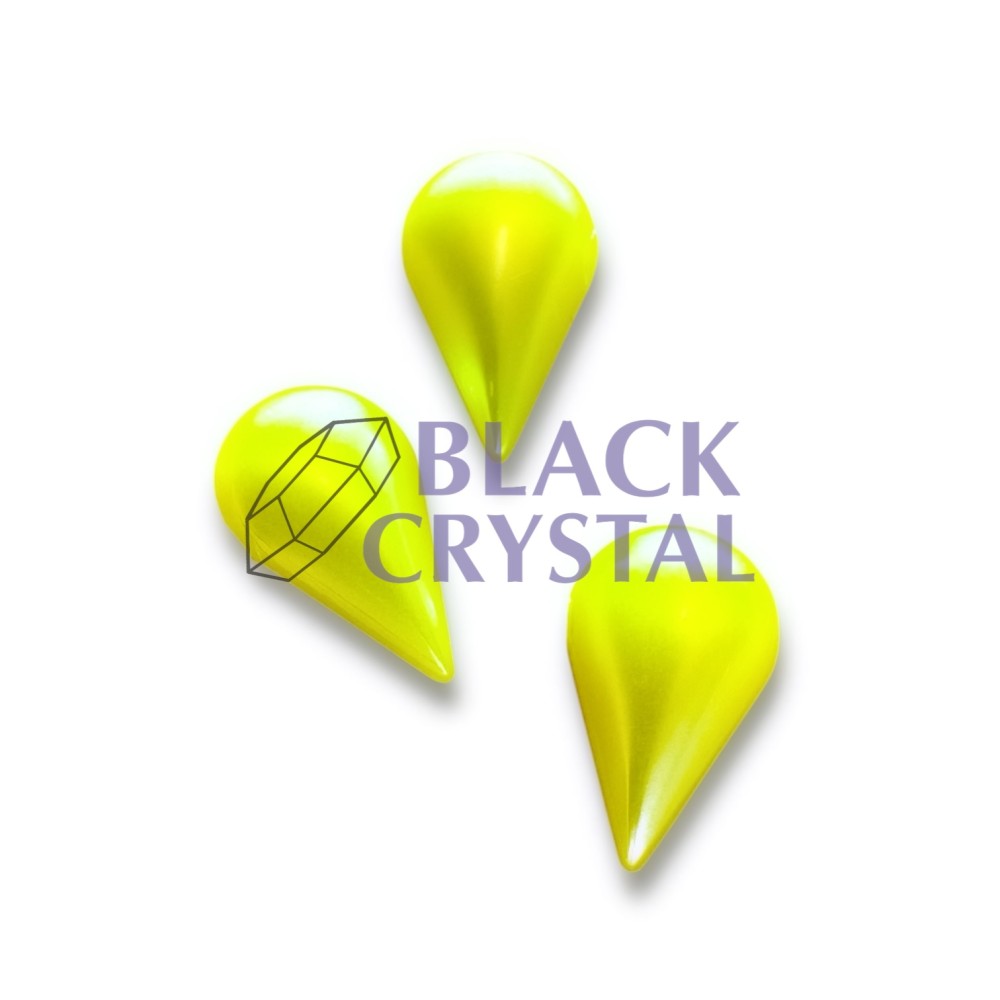 ŁEZKA - 8x13mm - 20szt. CITRINE NEON SATYNOWE/DO PRZYKLEJANIA - OPAL  / nr. 1936