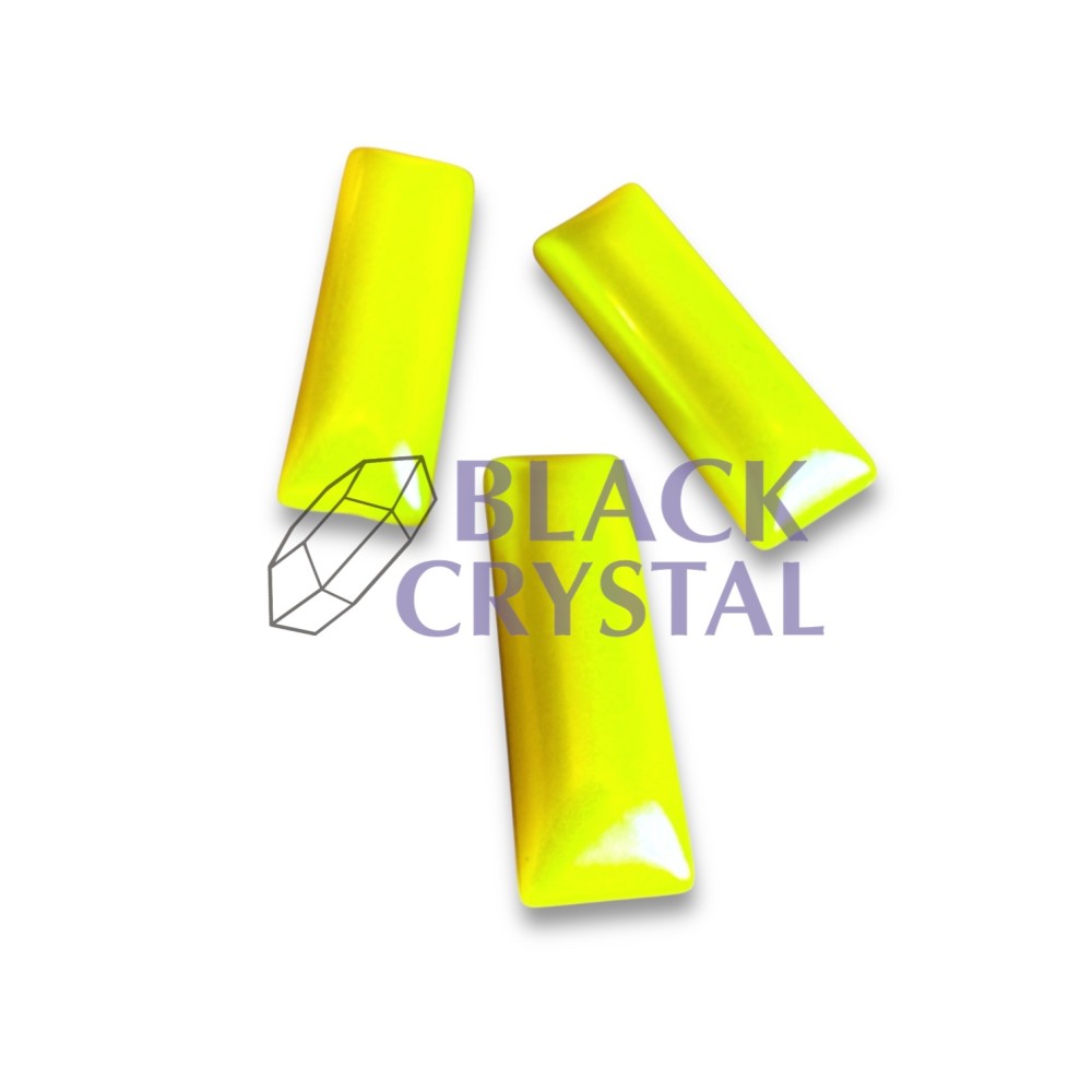 PROSTOKĄT- 6X18mm - 20szt. CITRINE NEON SATYNOWE/DO PRZYKLEJANIA - OPAL  / nr. 1943