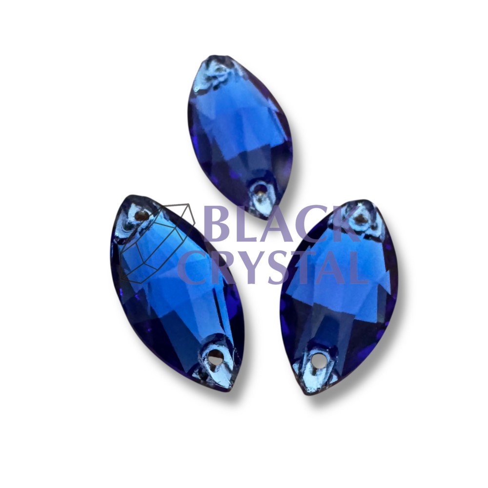 OCZKO - 5x10mm - 1szt. Szklane SAPPHIRE/ nr. 2237B