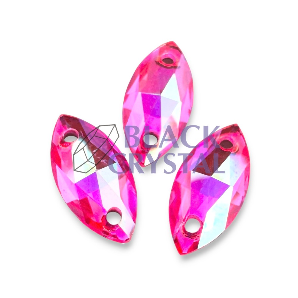 OCZKO - 6x12mm - 1szt. Szklane CANDY ROSE AB / nr. 2314b