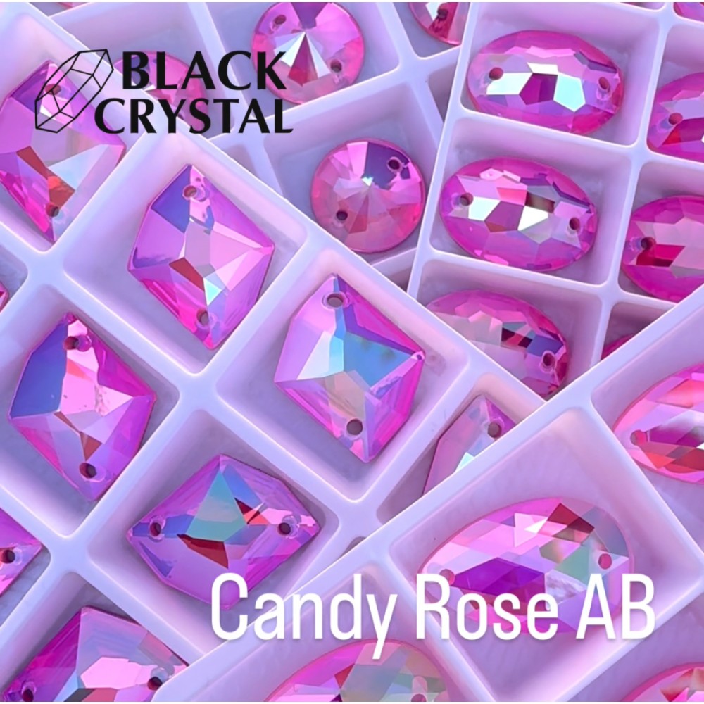 OKRĄGŁY - 8mm - 1szt. Szklane CANDY ROSE AB/ nr. 2307b