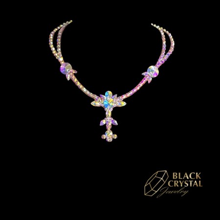 Turniejowy naszyjnik taneczny ballroom z cyrkoniami