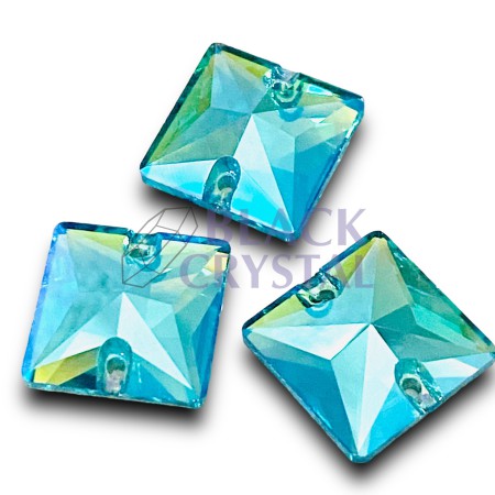 KAMIENIE SZKLANE KWADRAT AQUA AB, SEW ON STONES