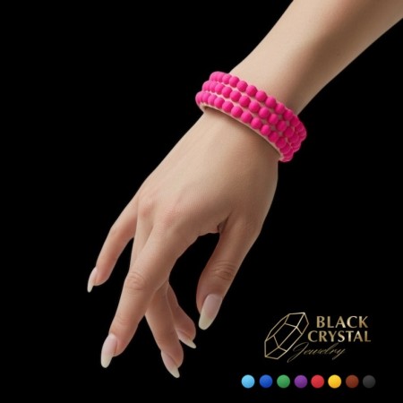 Elastyczna bransoletka do tańca towarzyskiego dla dzieci z matowych półpereł