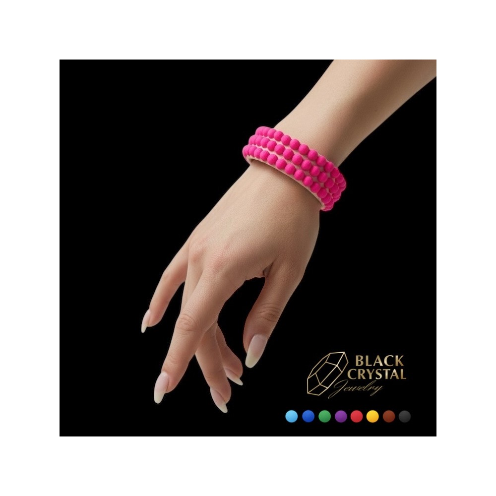 Elastyczna bransoletka do tańca towarzyskiego dla dzieci z matowych półpereł