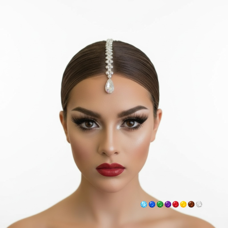 PASEK OZDOBNY Z ŁEZKĄ DLA TANCERKI WYKLEJONY CYRKONIAMI