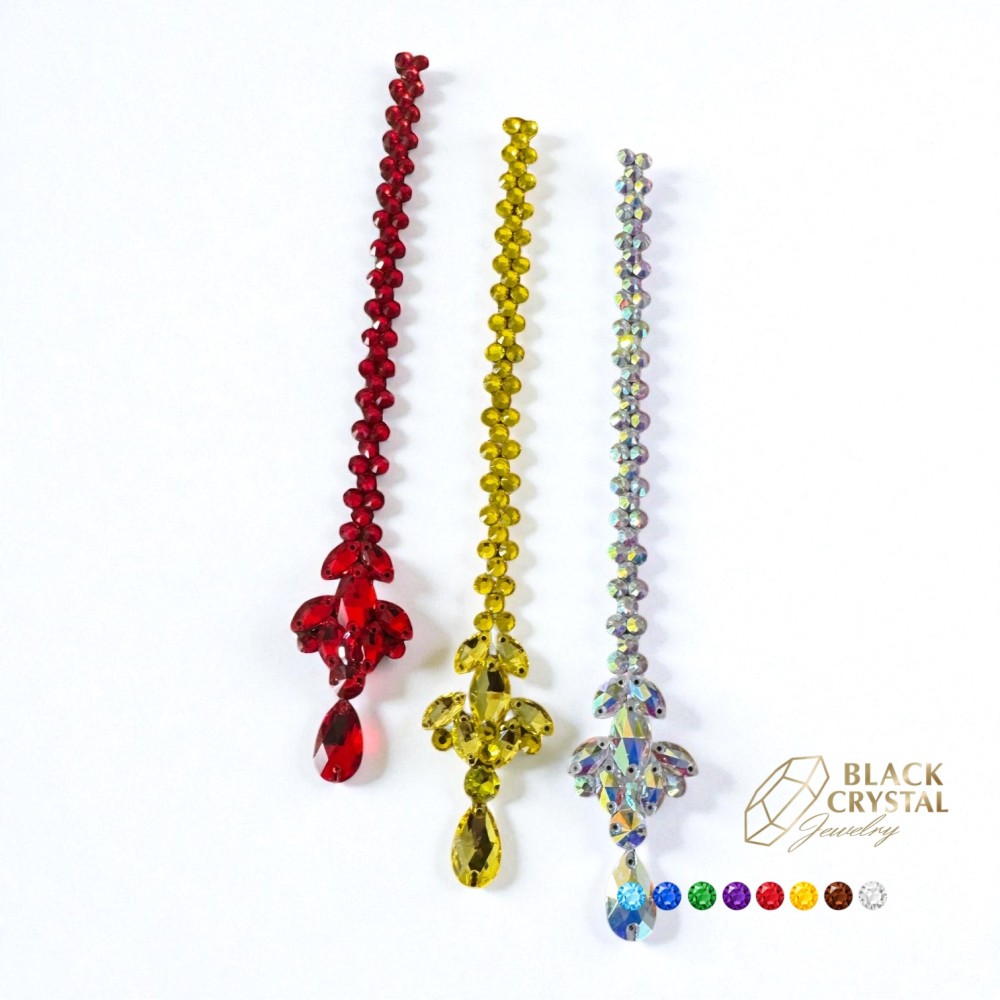 PASEK OZDOBNY Z ŁEZKĄ DLA TANCERKI WYKLEJONY CYRKONIAMI