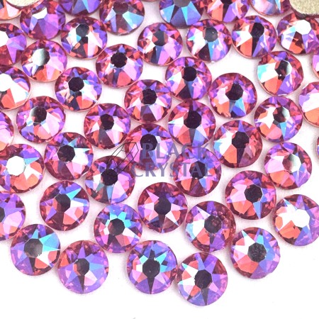 RÓŻOWE CYRKONIE SZKLANE DO PRZYKLEJANIA ROSE AB