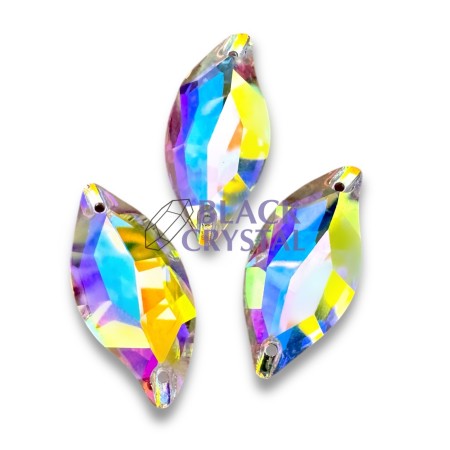 SZKLANE CYRKONIE DO PRZYSZYWANIA I PRZYKLEJANIA W KSZTAŁCIE LIŚCIE CRYSTAL AB