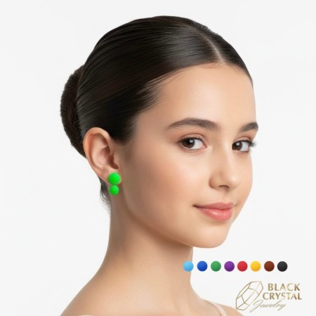 Kolczyki z półpereł matowych bez połysku - wybór koloru