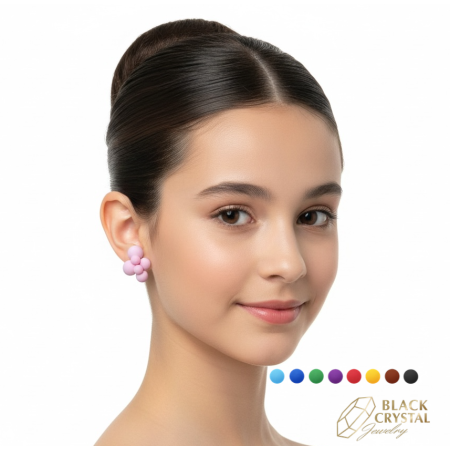 Kolczyki z półpereł matowych bez połysku - wybór koloru