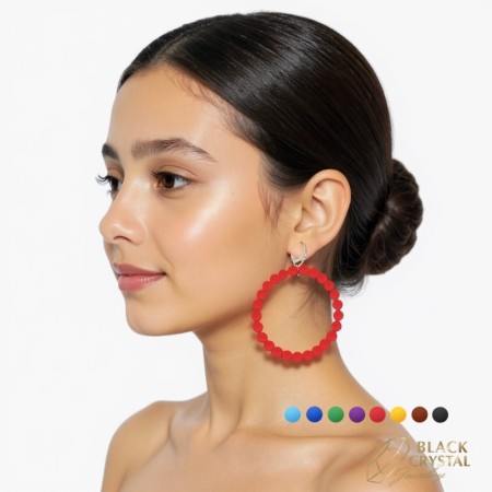 Kolczyki z półpereł matowych bez połysku - wybór koloru