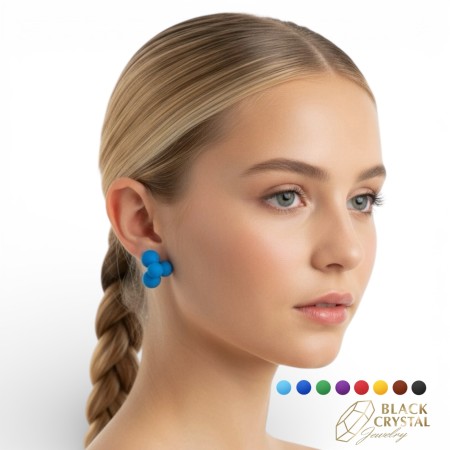 KOLCZYKI DO TAŃCA Z PÓŁPEREŁ MATOWYCH