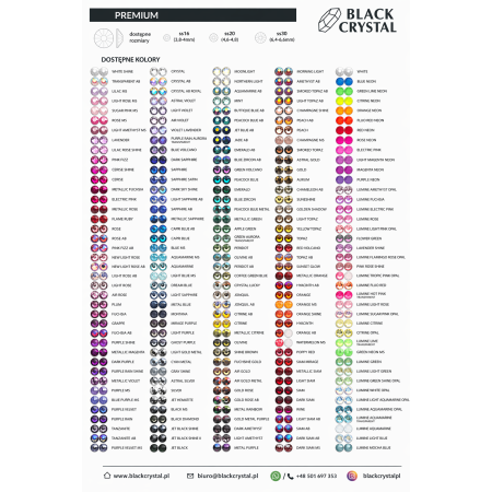 KARTA KOLORÓW CYRKONII PREMIUM - BLACK CRYSTAL