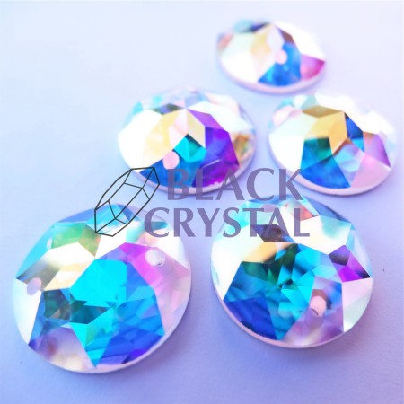 KAMIENIE DO PRZYSZYWANIA OKRĄGŁE CRYSTAL AB, SEW ON STONES