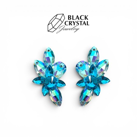 KOLCZYKI TANECZNE BLACK CRYSTAL