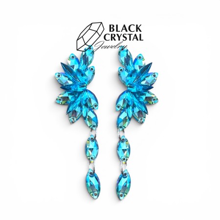 KOLCZYKI TANECZNE BLACK CRYSTAL