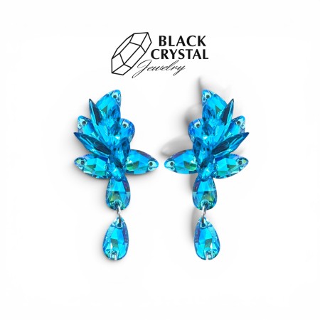 KOLCZYKI TANECZNE BLACK CRYSTAL