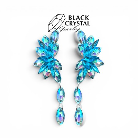 EARRINGS FOR DANCERS BLACK CRYSTAL