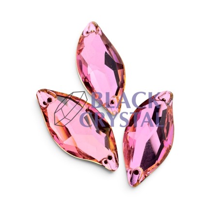Różowe kamienie szklane do przyszywania  Black Crystal