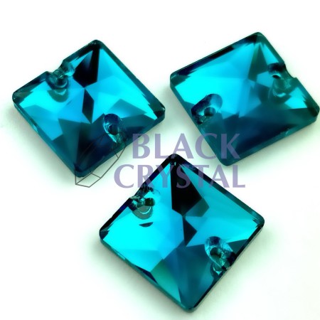 Zobacz większe KWADRAT - 14mm - 1szt. Szklane BLUE ZIRCON / nr.637b