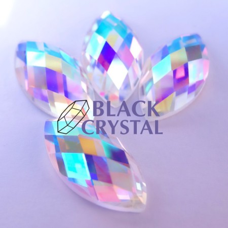 NAVETTE - 7x15mm - 1szt. Szklane CRYSTAL AB / nr.809b